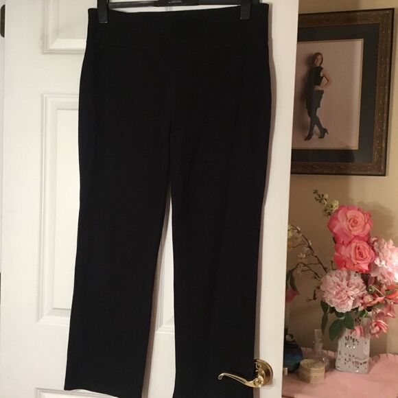 NWOT Kim Rogers Navy Knit Straight Leg Slacks in Women’s Size LP - Picture 2 of 11
